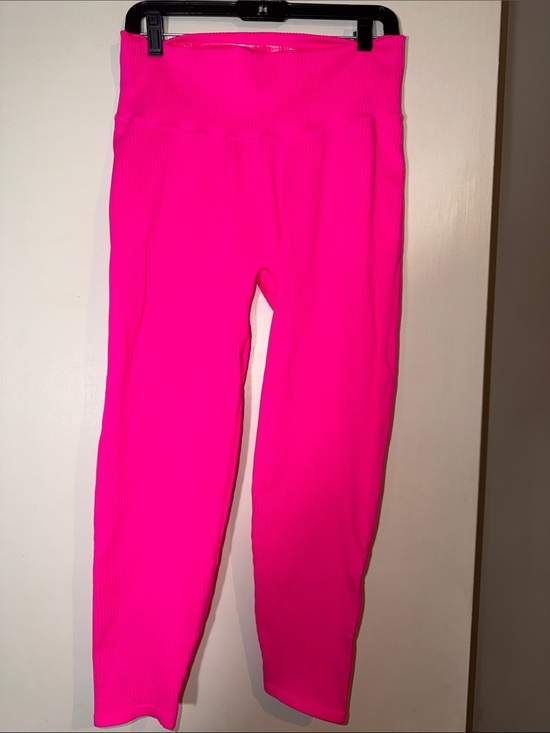 Good American Pants - Good American Hot Pink Ribbed Leggings- Size 5/6
